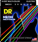 DR Handmade Strings NMCE-9 Neon Multi-color Coated Electric Guitar Strings - Light (9-42)