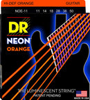 DR Handmade Strings NOE-11 Neon Orange Coated Electric Guitar Strings - Heavy (11-50)
