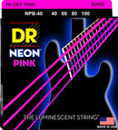 DR Handmade Strings NPB-40 Neon Pink Coated Bass Strings - Light (40-100)