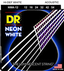 DR Handmade Strings NWA-12 Cordes pour guitare acoustique avec revêtement blanc fluo – Légères (12-54)