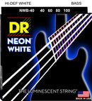 DR Handmade Strings NWB-40 Cordes de basse avec revêtement K3 blanc fluo – Légères (40-100)