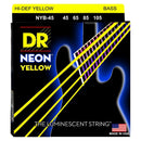 DR Handmade Strings NYB-45 Neon Yellow Coated Bass Strings - Medium (45-105)
