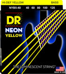 DR Handmade Strings NYB5-40 Cordes de basse à 5 cordes avec revêtement jaune fluo – Légères (40-120)