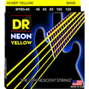 DR Handmade Strings NYB5-45 Neon Yellow Coated 5-String Bass Strings - Medium (45-125)