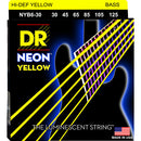 DR Handmade Strings NYB6-30 Cordes de basse 6 cordes avec revêtement jaune fluo – Medium (30-125)