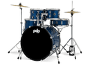 PDP PDCE2215KTRB Center Stage Series Batterie complète 5 pièces avec cymbales et grosse caisse 22" - Royal Blue Sparkle