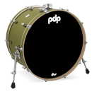 PDP PDCM1424KKSO Concept Maple Finish Ply Bass Drum (Satin Olive) - 14" x 24"