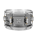 PDP PDSN0612BNCR Concept Caisse claire en métal à double bille de 1 mm en nickel noir laminé sur acier avec matériel chromé - 6" x 12"