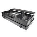ProX XS-TMC1012WLTFBTLBL Flight Coffin Case For 12" Rane 72 Mixer and 2 Turntables in Battle Mode w/Laptop Shelf and Wheels (Black on Black)