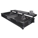 ProX XS-TMC1012WLTFBTLBL Flight Coffin Case For 12" Rane 72 Mixer and 2 Turntables in Battle Mode w/Laptop Shelf and Wheels (Black on Black)
