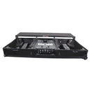 ProX XS-TMC1012WLTFBTLBL Flight Coffin Case For 12" Rane 72 Mixer and 2 Turntables in Battle Mode w/Laptop Shelf and Wheels (Black on Black)