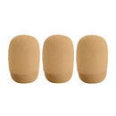 Shure Snap Fit Windscreen for UniPlex Lapel Microphone - 3-Pack (Tan)