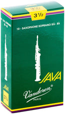 Anches pour saxophone soprano Java Vandoren SR3035, force 3,5 (boîte de 10)