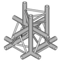 Global Truss F33-TR-4101D - 1.64' 5-Way Triangular Cross-Junction Apex Down for F33 Triangle Truss