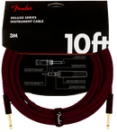 Câble en tweed tissé Fender DELUXE (sang de bœuf) - 10'