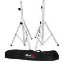 ProX T-SS28P All Metal Speaker Stands w/ Bag - White