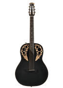 Ovation Adamas 12 frettes non pan coupé - Guitare électro-acoustique de profondeur moyenne - Noir satiné avec flocons de métal cuivré