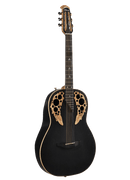 Ovation Adamas 12 frettes non pan coupé - Guitare électro-acoustique de profondeur moyenne - Noir satiné avec flocons de métal cuivré
