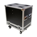ProX X-RCF-NX12SMA Stage Monitor Flight Case For 2 RCF NX 12-SMA W/4" Wheels