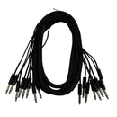 ProX XC-8PP10 10 Ft. Unbalanced 8-Ch. 1/4" TS to 1/4" TS Mono Male Snake