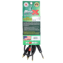 ProX XC-DPR03 3 Ft. Unbalanced Dual 1/4" TS-M to Dual RCA-M High Performance Audio Cable