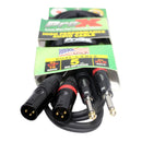 ProX XC-DPXM05 5 Ft. Unbalanced Dual 1/4" TS-M to Dual XLR3-M High Performance Audio Cable