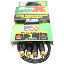 ProX XC-DRCA3 3 Ft. Unbalanced Dual RCA-M to Dual RCA-M High Performance Audio Cable