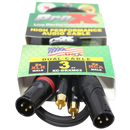 ProX XC-DRXM03 3 Ft. Unbalanced Dual RCA-M to Dual XLR3-M High Performance Audio Cable