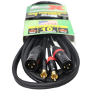 ProX XC-DRXM10 10 Ft. Unbalanced Dual RCA-M to Dual XLR3-M High Performance Audio Cable