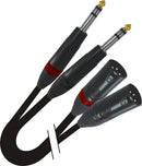 ProX XC-DSXM03 3 pi. Câble audio symétrique double 1/4" TRS-M vers double XLR3-M haute performance