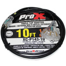 ProX XC-P143-10 120VAC NEMA 15 mâle à 3 prises femelles, rallonge d'alimentation 14 AWG - 10 pieds