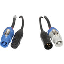 ProX XC-PWC14-DMX10 14 AWG PowerCon Bleu-M à Gris-M + DMX-3 XLR M à F - 10 pieds