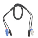 ProX XC-PWC14-DMX03 14 AWG PowerCon Bleu-M à Gris-M + DMX-3 XLR M à F - 3 pieds