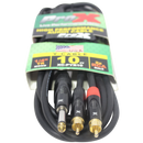 ProX XC-PYR10 Câble Y audio haute performance asymétrique 1/4" TS-M vers double RCA-M - 10 pi