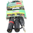 ProX XC-SYXM03 1/4" TRS-M Stereo to Dual XLR3-M High Performance Y Cable - 3 Ft.