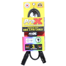 ProX XCP-DMX03 3 Ft. DMX XLR3-M to XLR3-F Premium Cable