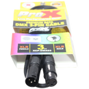 ProX XCP-DMX03 3 Ft. DMX XLR3-M to XLR3-F Premium Cable