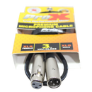ProX XCP-XLR03 3 pieds. Câble de microphone audio symétrique XLR3-F vers XLR3-M Premium
