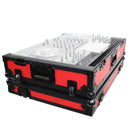 Prox XS-Prime4 WRB Flight Case pour Denon Prime 4 Système DJ autonome avec roues (noir sur rouge)