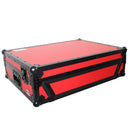 Prox XS-Prime4 WRB Flight Case pour Denon Prime 4 Système DJ autonome avec roues (noir sur rouge)