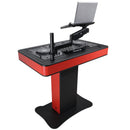 ProX XZF-DJCT-RB-CASE Support de podium DJ pour tour de contrôle avec étuis de voyage - Rouge/Noir