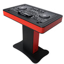 ProX XZF-DJCT-RB-CASE Support de podium DJ pour tour de contrôle avec étuis de voyage - Rouge/Noir
