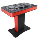 ProX XZF-DJCT-RB-CASE Support de podium DJ pour tour de contrôle avec étuis de voyage - Rouge/Noir