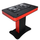 ProX XZF-DJCT-RB-CASE Support de podium DJ pour tour de contrôle avec étuis de voyage - Rouge/Noir
