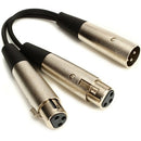 Hosa YXF-119 Y Cable, Dual XLR3F to XLR3M, 6 in - Red One Music