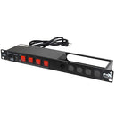 ProX X-PC4XLR-USB 1U 15Amp Circuit 4CH Switch Panel W-2 USB and 5 Punched XLR Space