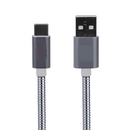 Câble tressé en métal Standz USB 2.0 A vers USB-C pour chargement/synchronisation, 3 pieds, gris sidéral