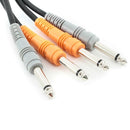 Hosa Technology Cpp-202 Two 14 Phone Male To Two 14 Phone Male Unbalanced Cable Molded Plugs - 66 - Red One Music