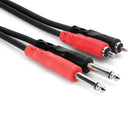 Hosa Cpr-206 Two 14 Phone Male To Two Rca Male Unbalanced Cable Molded Plugs - 20 - Red One Music