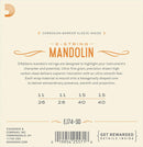 D'Addario EJ74-3D Lot de 3 cordes pour mandoline en bronze phosphoreux avec extrémité en boucle Medium 11-40